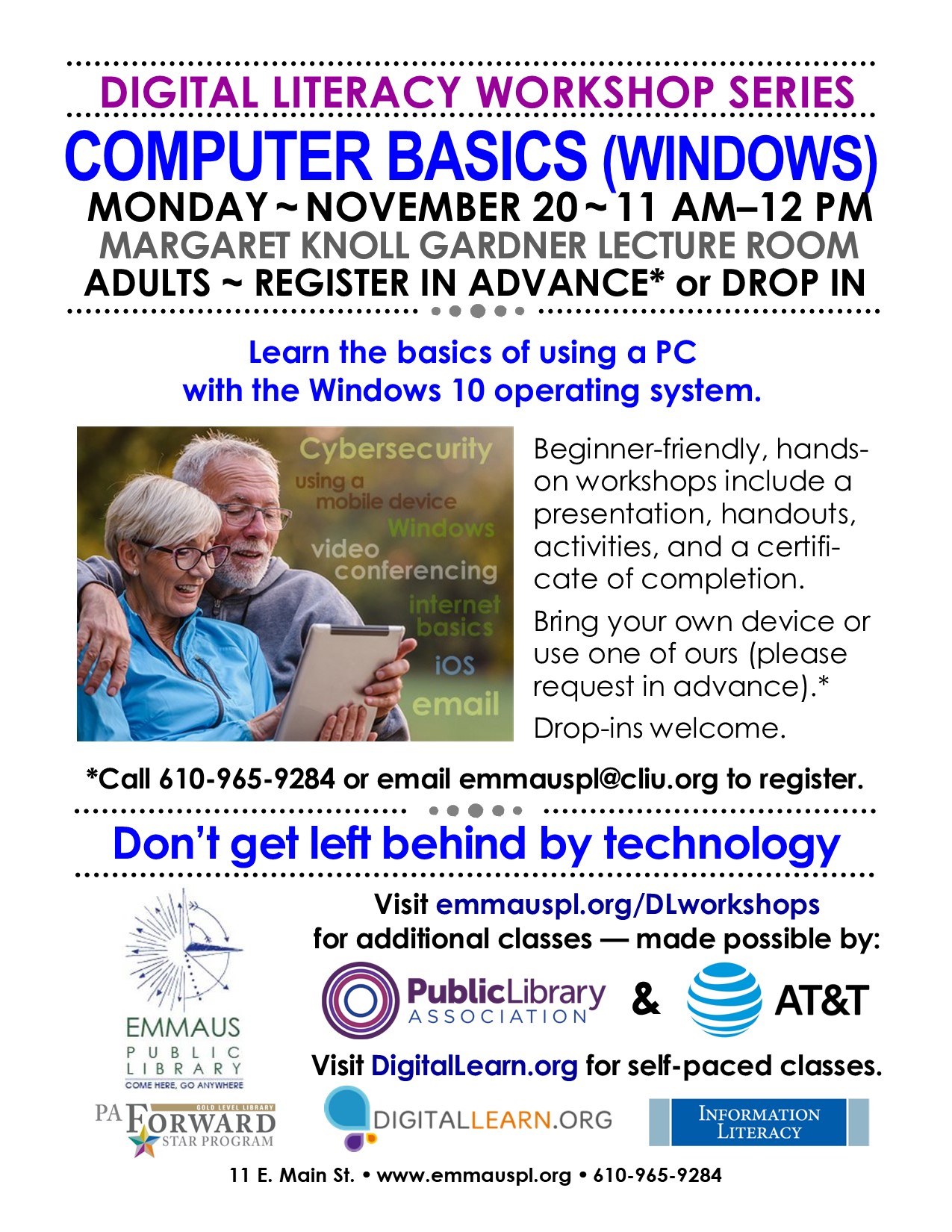 ADULTS: Computer and Cell Phone Usage Workshops