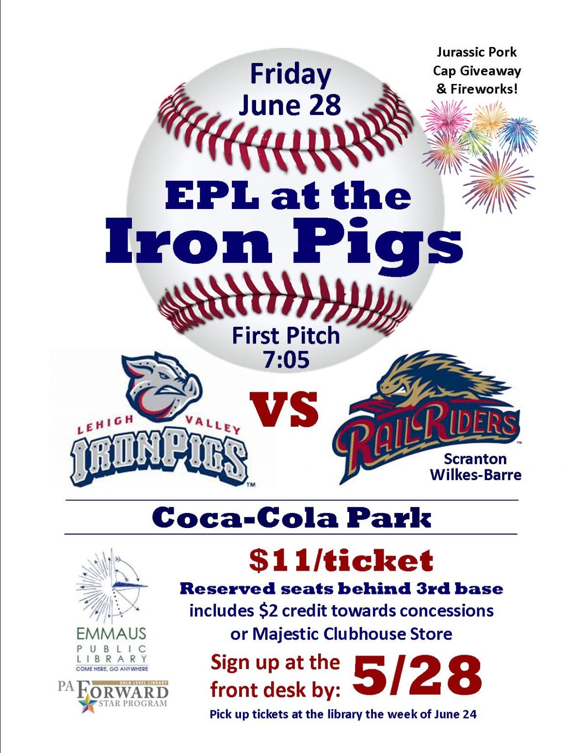 EPL Goes to the Iron Pigs! Emmaus Public Library