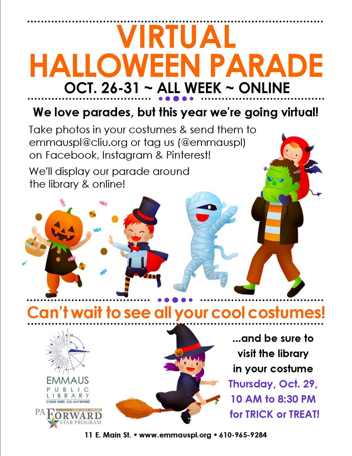 ONLINE Virtual Halloween Parade! Emmaus Public Library