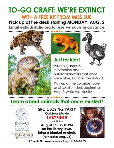 TO-GO KIT: We're Extinct - Emmaus Public Library